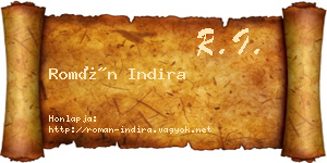 Román Indira névjegykártya